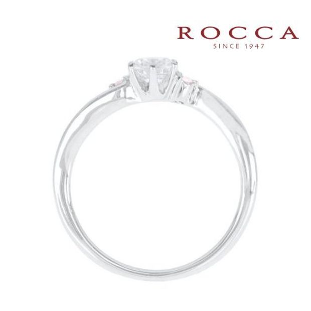 【ROCCA(ロッカ)】【ROCCA】サイドのピンクダイヤが可愛い！シンプルエンゲージリング SW-14R