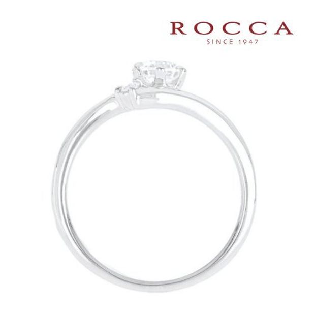 【ROCCA(ロッカ)】【ROCCA】サイドメレが可愛い！V字のシンプルエンゲージリング SW-12