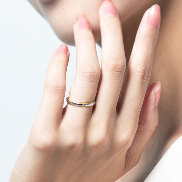 【BRILLIANCE+(ブリリアンスプラス)】コンビネーションリング  ミルグレイン