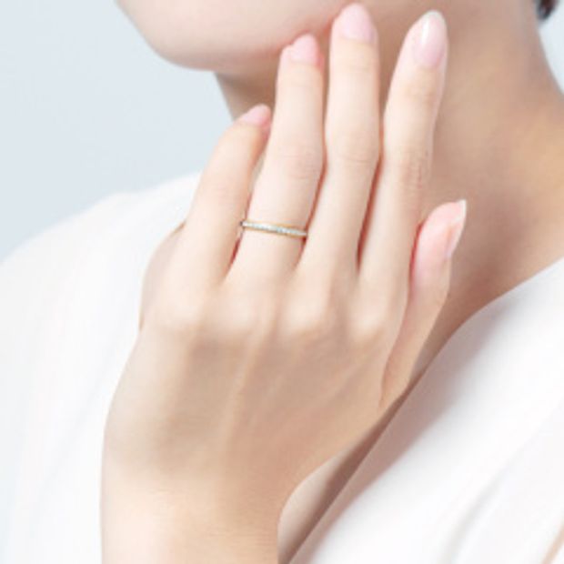 【BRILLIANCE+(ブリリアンスプラス)】ハーフエタニティ コンビネーション ミルグレイン