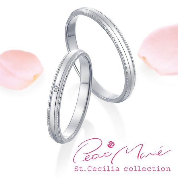 【イシガミブライダル】PM-43 / PM-44 【 Petit Marie】プチマリエの結婚指輪　～永遠を約束する薔薇の指輪～