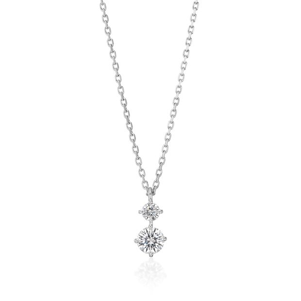 【I's stone(アイズストーン)】Engagement Necklace 2-stones　**２ストーンネックレス**