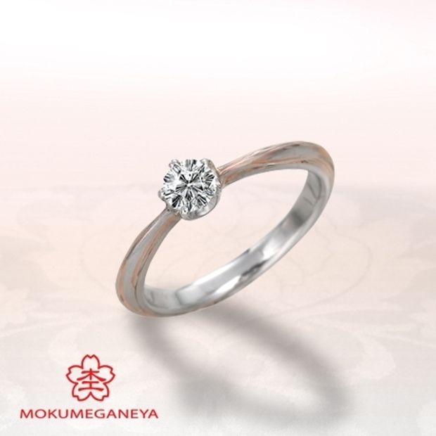 【BROOCH(ブローチ)】【杢目金屋】プラチナとピンクゴールドが引き立てあうエンゲージリング