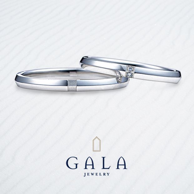 【GALA JEWELRY(ガラジュエリー)】【GALA】中央のエッジラインが引き立つシンプル＆カジュアルなマリッジリング☆