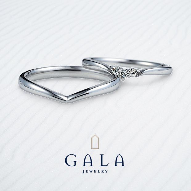 【GALA JEWELRY(ガラジュエリー)】【GALA】ハートのようにセッティングされたダイヤがキュートなデザイン♪