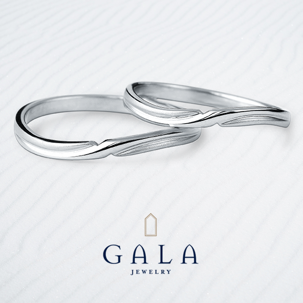 【GALA JEWELRY(ガラジュエリー)】【GALA】マットな質感にウェーブラインが浮かび上がるスタイリッシュデザイン。