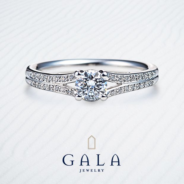【GALA JEWELRY(ガラジュエリー)】【GALA】互いに手と手を取り合うかのように、ダイヤを支えたゴージャスデザイン＊
