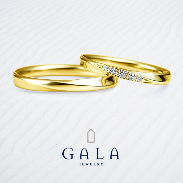 【GALA JEWELRY(ガラジュエリー)】【GALA】シンプルなフォルムでありながらイエローゴールドが華やかなリング