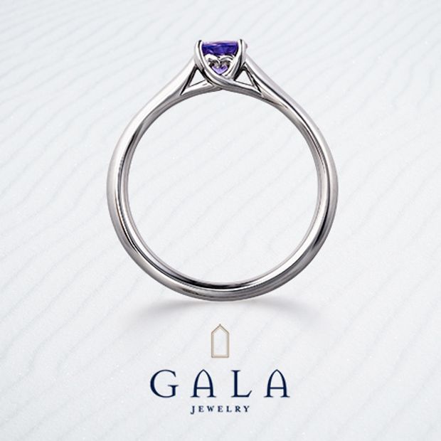 【GALA JEWELRY(ガラジュエリー)】【GALA】唯一無二の青紫。タンザナイトの婚約指輪。シンプルさが美しさを際立たせるデザイン