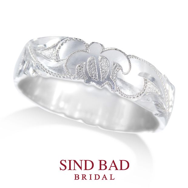 【SIND BAD(シンドバット)】ハワイアン リング ホヌ、プルメリア・・・職人による手彫りの結婚指輪！