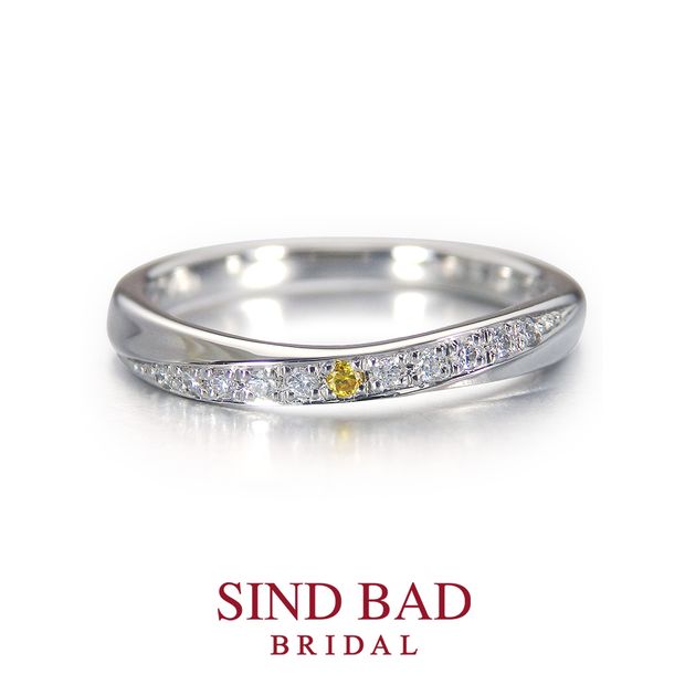 【SIND BAD(シンドバット)】【月虹（げっこう）】夜の月明かりから生まれた約束のしるし イエローダイヤモンド サファイア