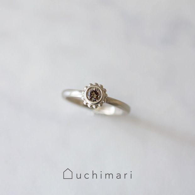 【uchimari(ウチマリ)】ブラウンダイヤの婚約指輪