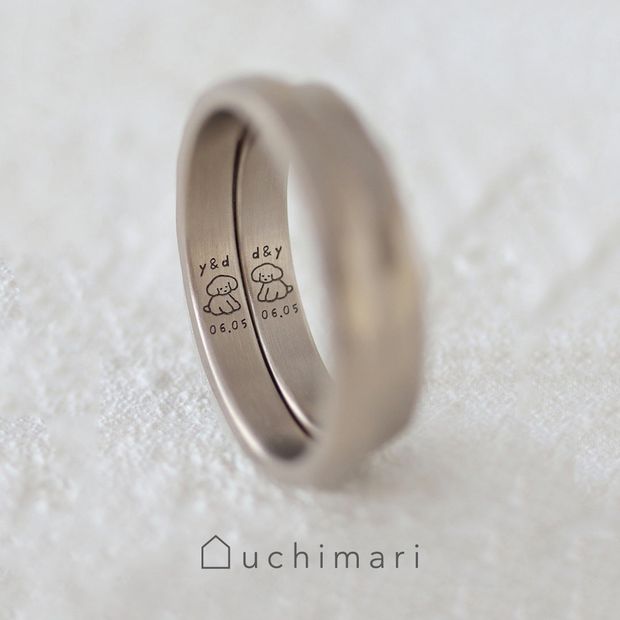 【uchimari(ウチマリ)】てらおかなつみさんによるアーティスト刻印の結婚指輪&nbsp;