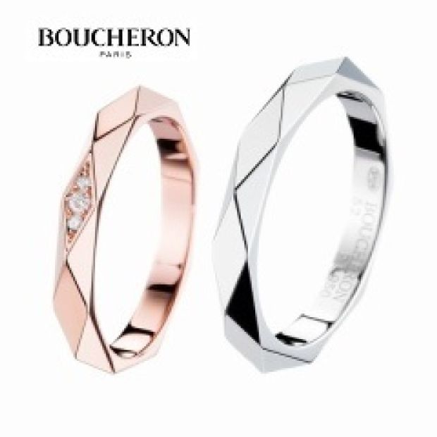 【JEWELRY OHASHI(ジュエリーオーハシ)】【ブシュロン】ファセット ピンクゴールド 3ダイヤモンドリング