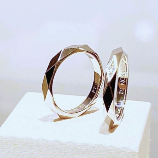【JEWELRY OHASHI(ジュエリーオーハシ)】【ブシュロン】ファセット  3ダイヤモンド プラチナリング