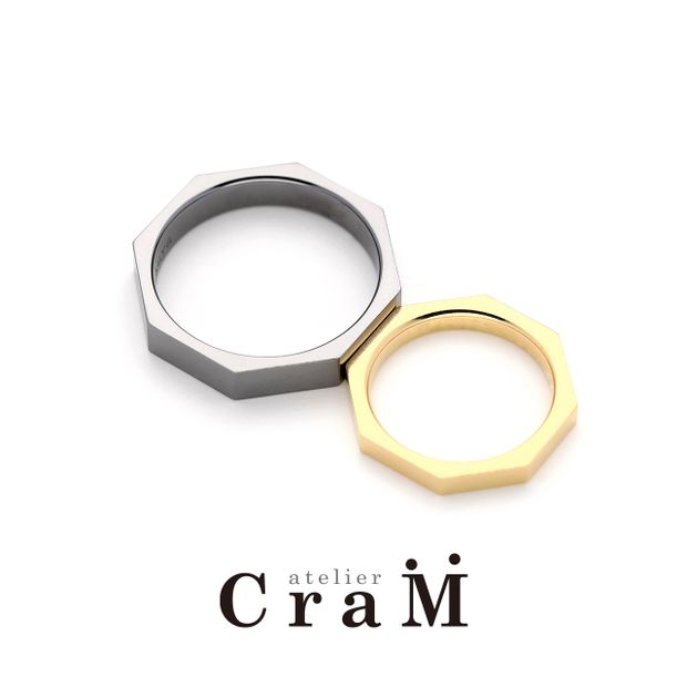 【atelier CraM(アトリエ クラム)】【オーダーメイド事例】八角形のマリッジリング