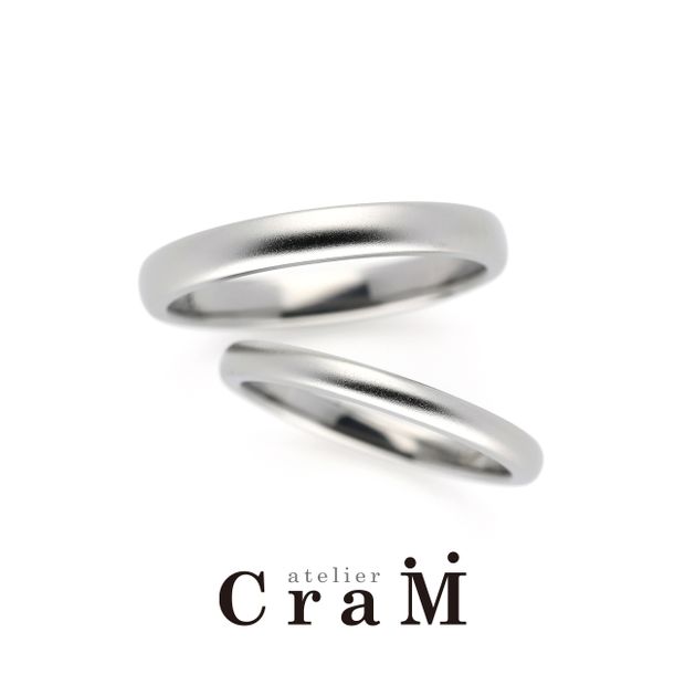 【atelier CraM(アトリエ クラム)】ハフニウムの甲丸リング｜金属アレルギー対応素材