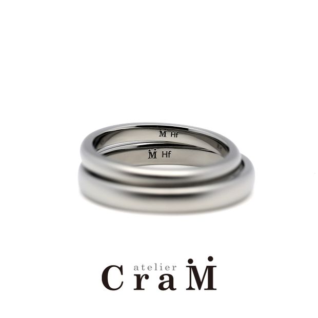 【atelier CraM(アトリエ クラム)】ハフニウムの甲丸リング｜金属アレルギー対応素材