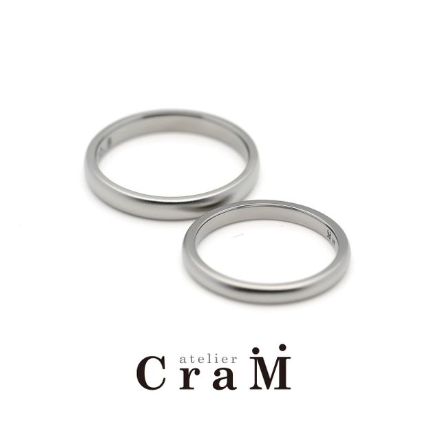 【atelier CraM(アトリエ クラム)】ハフニウムの甲丸リング｜金属アレルギー対応素材