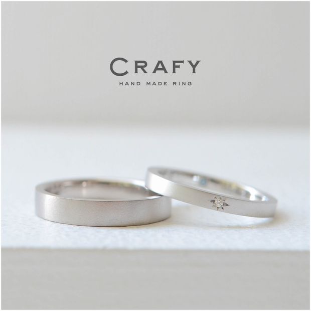 【CRAFY(クラフィ)】【ふたりで手作り】シンプルだけど愛着湧く手作り結婚指輪 K18ホワイト/プラチナ