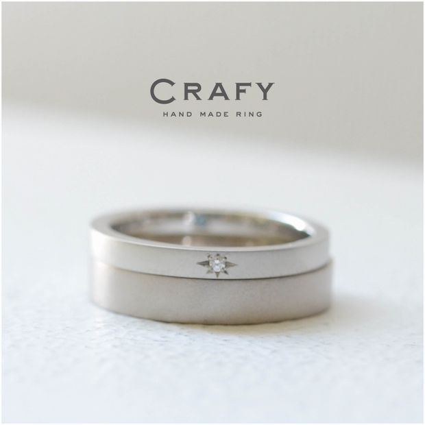【CRAFY(クラフィ)】【ふたりで手作り】シンプルだけど愛着湧く手作り結婚指輪 K18ホワイト/プラチナ