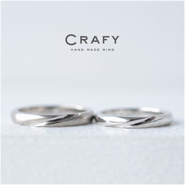 【CRAFY(クラフィ)】【ふたりで手作り】王道プラチナのライン彫り結婚指輪
