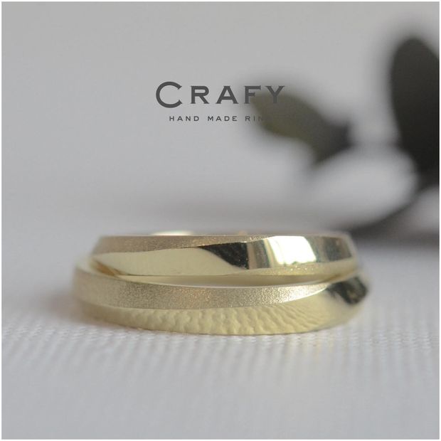 【CRAFY(クラフィ)】【ふたりで手作り】K18グリーンゴールド ナチュラルひねり