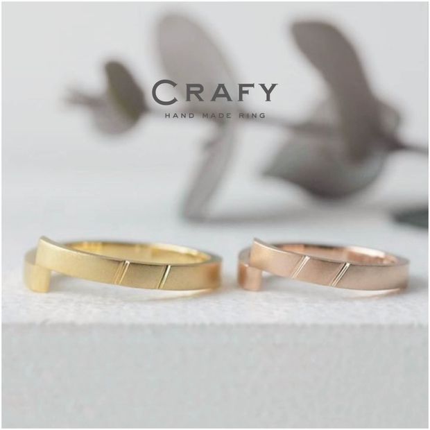 【CRAFY(クラフィ)】【ふたりで手作り】遊び心を忘れない！K18ピンク・イエローの手作り結婚指輪