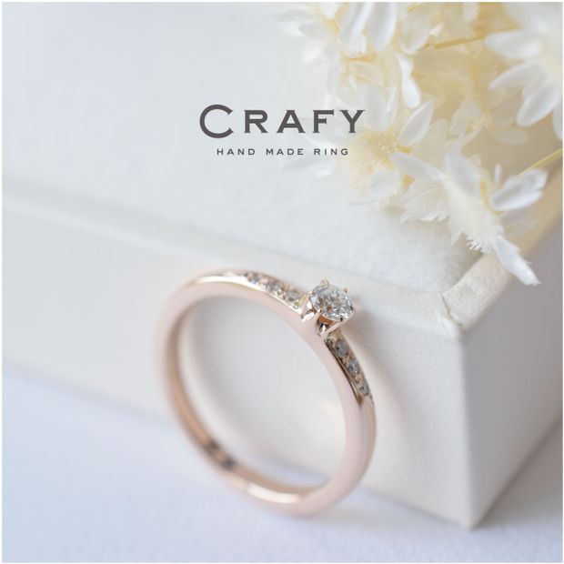 【CRAFY(クラフィ)】【ふたりで作る】ピンクゴールドのキュートなダイヤモンドリング