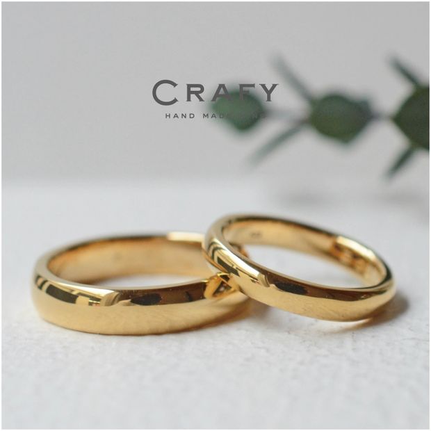 【CRAFY(クラフィ)】【ふたりで手作り】K22イエローのぽってり幅広リング