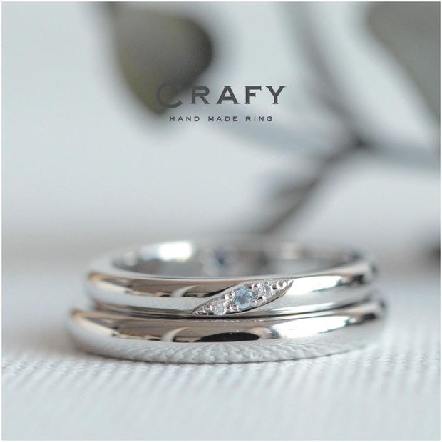 【CRAFY(クラフィ)】【ふたりで手作り】選べる誕生石3石付き！永く身につけたい手作り結婚指輪