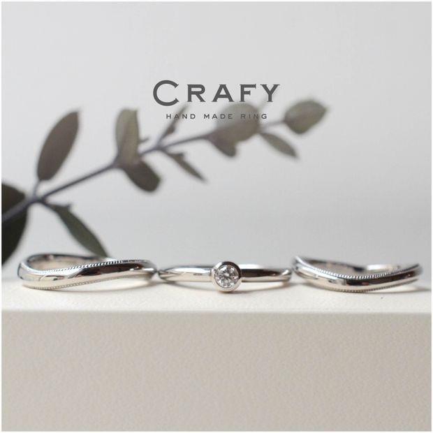 【CRAFY(クラフィ)】【手作りで想いを込める】Pt900・950から選べるプラチナの手作り婚約指輪