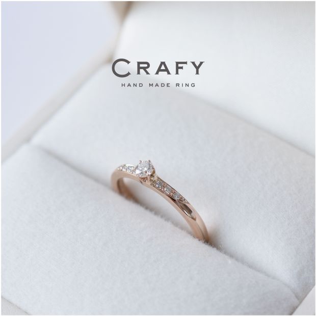 【CRAFY(クラフィ)】【ふたりで作る】ピンクゴールドのキュートなダイヤモンドリング
