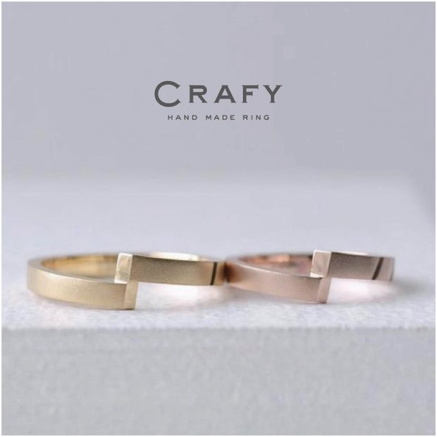 【CRAFY(クラフィ)】【ふたりで手作り】遊び心を忘れない！K18ピンク・イエローの手作り結婚指輪