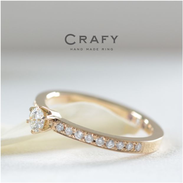 【CRAFY(クラフィ)】【サプライズで作る】ブラウンゴールドの手作り婚約指輪 