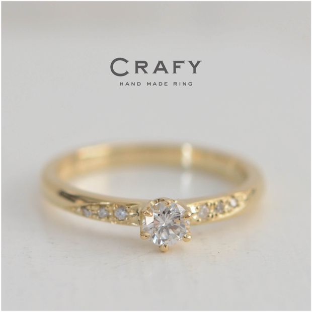 【CRAFY(クラフィ)】【サプライズで作る】選べる誕生石付き！K18イエローゴールド 手作り婚約指輪