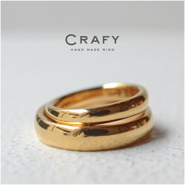 【CRAFY(クラフィ)】【ふたりで手作り】K22イエローのぽってり幅広リング