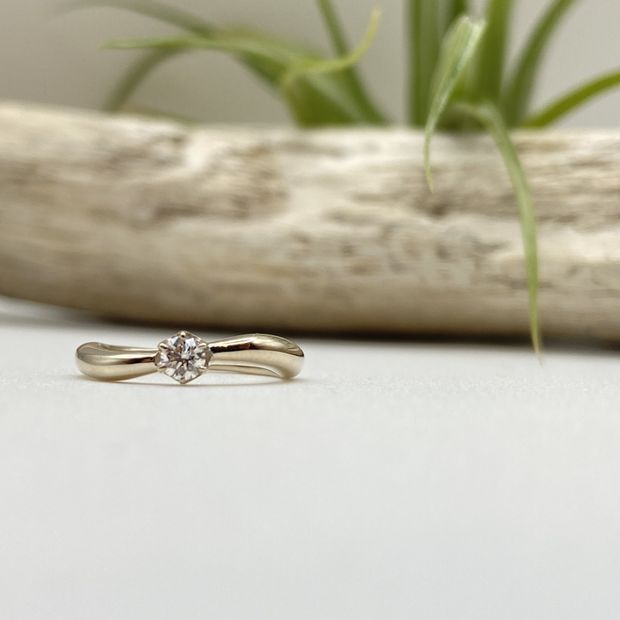 【Smith(工房スミス)】【隠れ家工房でつくる】小指につけるシャンパンゴールドカラーのエンゲージリング