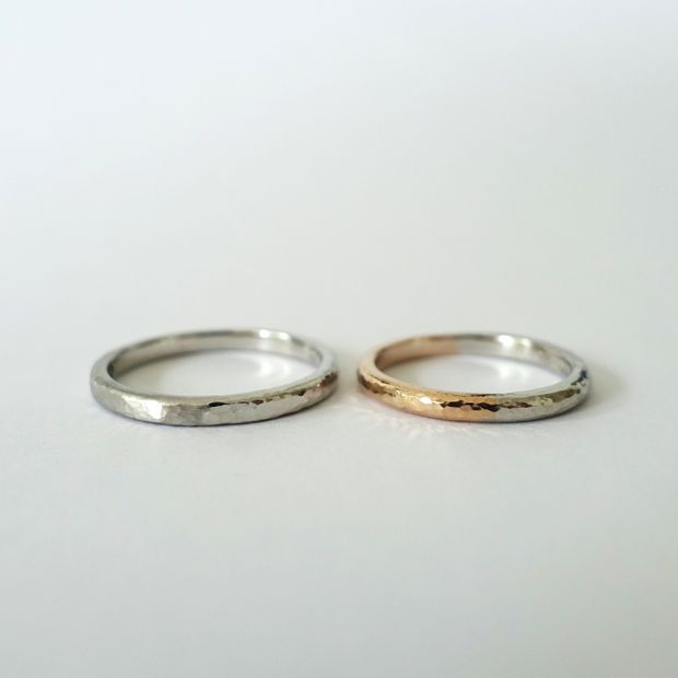 【Smith(工房スミス)】【隠れ家工房でつくる】お揃いハンマー模様とコンビネーションリング