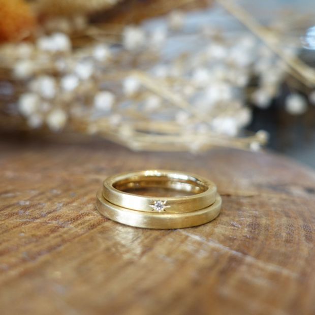 【Smith(工房スミス)】平打ちリング＆マット加工でカジュアルテイストの結婚指輪