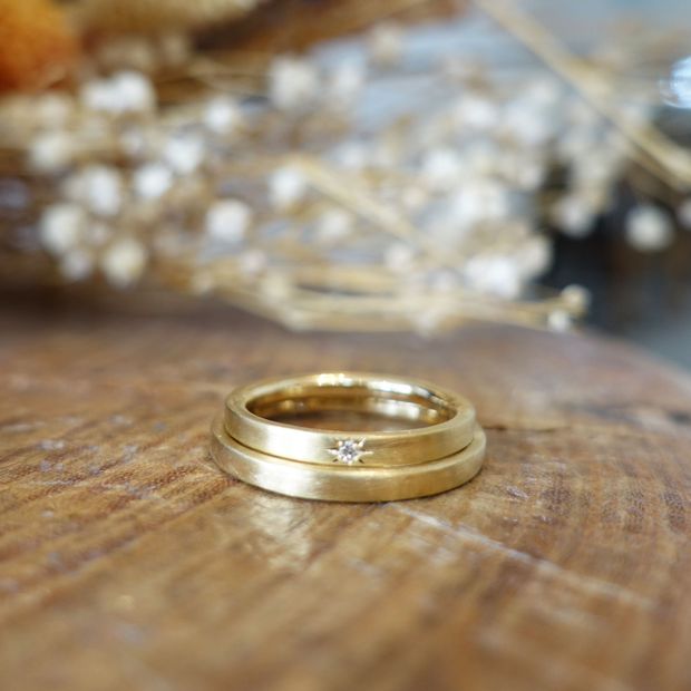 【Smith(工房スミス)】【隠れ家工房でつくる】平打ちリング＆マット加工でカジュアルテイストの結婚指輪