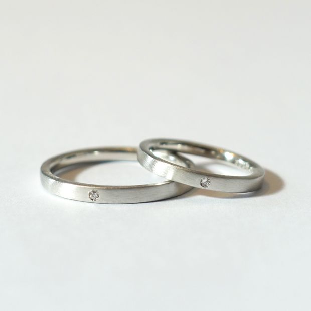 【Smith(工房スミス)】【隠れ家工房でつくる】平打ちリング＆マット加工でシャープながらも優しい印象の結婚指輪