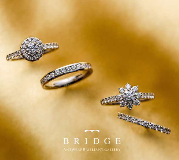 【BRIDGE ANTWERP BRILLIANT GALLERY(ブリッジ・アントワープ・ブリリアント・ギャラリー)】&rdquo;Star Shine&rdquo; Diamond Halo Half Eternity Ring &rdquo;スターシャイン&rdquo; ダイヤモンド ヘイロー ハーフエタニティリング