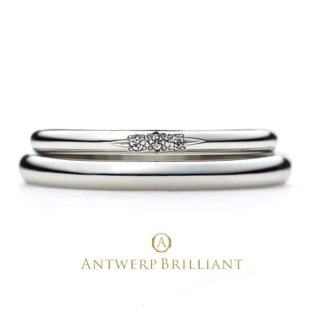 【BRIDGE ANTWERP BRILLIANT GALLERY(ブリッジ・アントワープ・ブリリアント・ギャラリー)】&rdquo;Asterism&rdquo; Three Stone Wedding Band Ring &rdquo;アステリズム&rdquo; ウエディングバンドリング