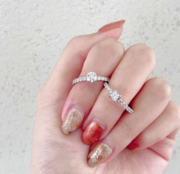 【BRIDGE ANTWERP BRILLIANT GALLERY(ブリッジ・アントワープ・ブリリアント・ギャラリー)】&rdquo;D Line Star&rdquo;Princess Cut Diamond Half Eternity Ring ディーラインスター&rdquo;プリンセスカット&rdquo;ダイヤモンドラインリング