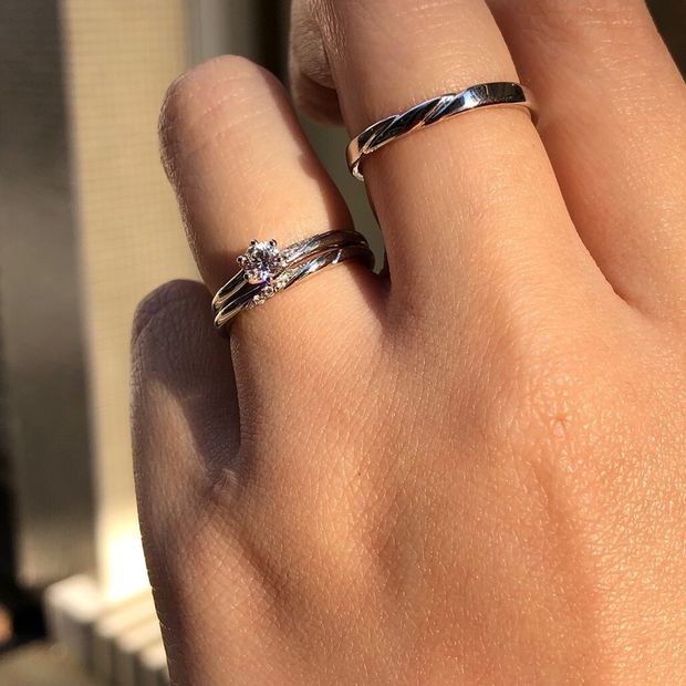 【BRIDGE ANTWERP BRILLIANT GALLERY(ブリッジ・アントワープ・ブリリアント・ギャラリー)】さりげないダイヤモンドラインがオシャレでかわいいCheerful Set ゆきどけ