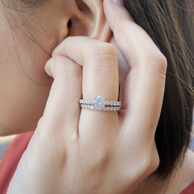 【BRIDGE ANTWERP BRILLIANT GALLERY(ブリッジ・アントワープ・ブリリアント・ギャラリー)】&rdquo;D Line Star&rdquo;Princess Cut Diamond Half Eternity Ring ディーラインスター&rdquo;プリンセスカット&rdquo;ダイヤモンドラインリング