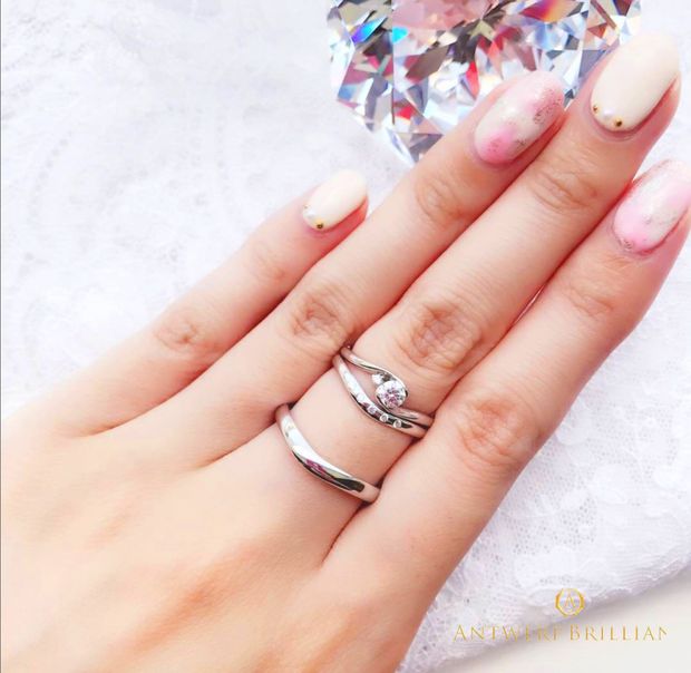 【BRIDGE ANTWERP BRILLIANT GALLERY(ブリッジ・アントワープ・ブリリアント・ギャラリー)】&ldquo;Full Moon&rdquo; Diamond Rim Setting Ring Set &rdquo;フルムーン&rdquo; ダイヤモンド リム セッティング リング セット