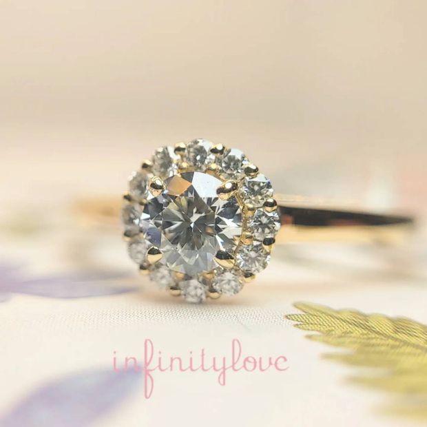 【BRIDGE ANTWERP BRILLIANT GALLERY(ブリッジ・アントワープ・ブリリアント・ギャラリー)】ひまわりの花（向日葵）がモチーフのオシャレでかわいい婚約指輪　Sunflower（日・サンフラワー）