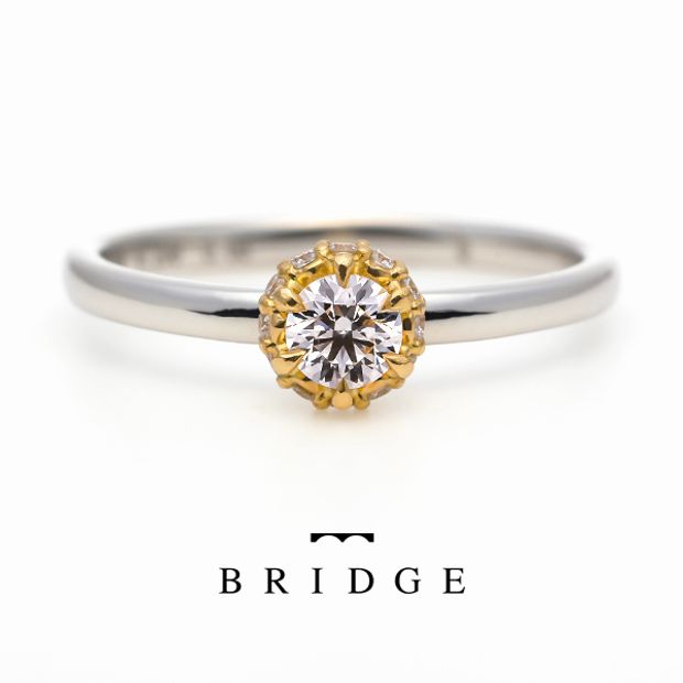 【BRIDGE ANTWERP BRILLIANT GALLERY(ブリッジ・アントワープ・ブリリアント・ギャラリー)】ゴールドとプラチナのコンビネーションがオシャレでカワイイ婚約指輪　Made in Paradise
